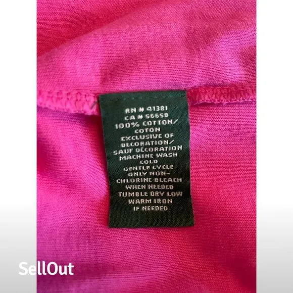 Lauren Ralph Lauren Women's V-Neck Blouse Pink XL 3/4 Sleeve Casual - Picture 4 of 6